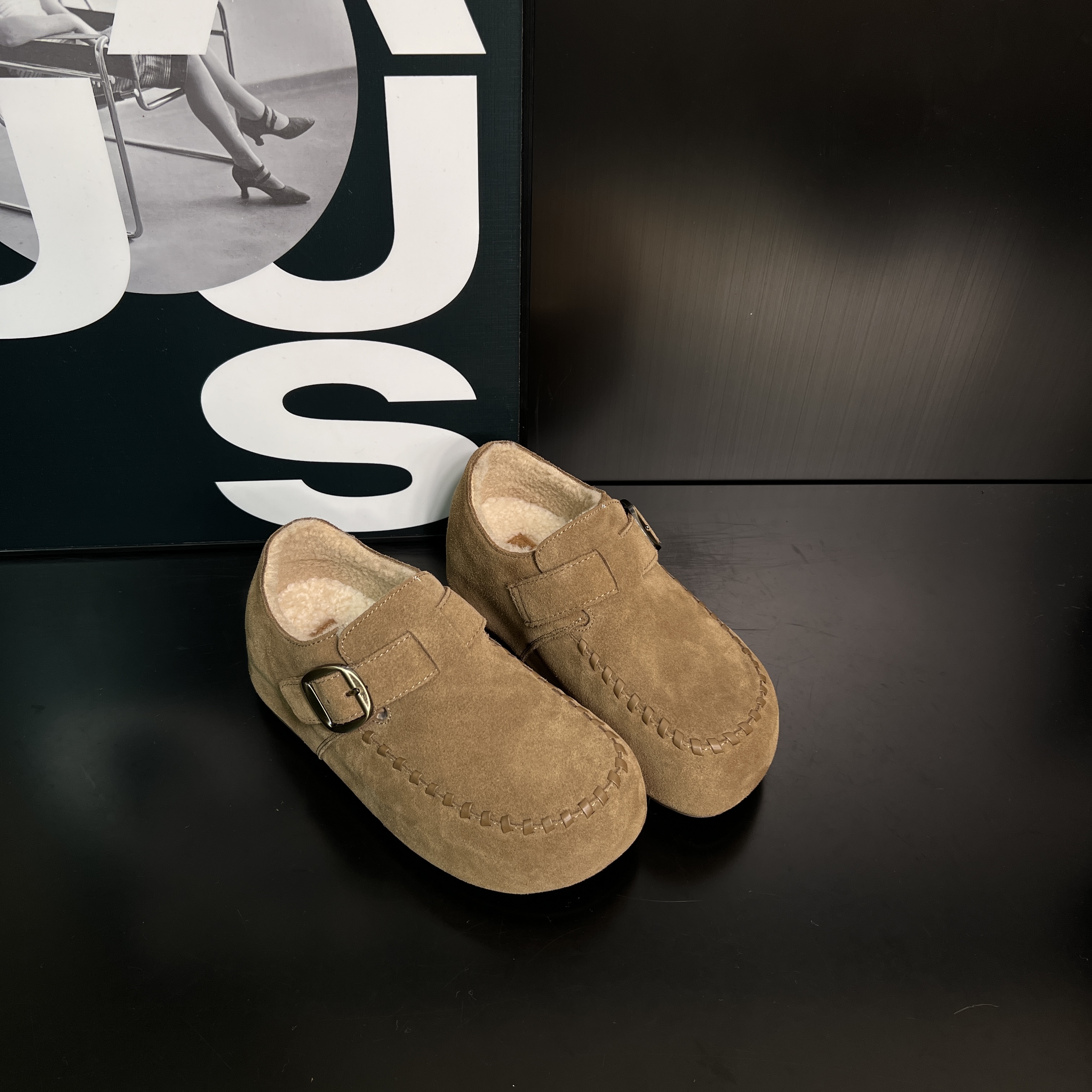 厚底勃肯鞋女2025冬季新款魔术贴百搭增高舒适保暖棉鞋休闲