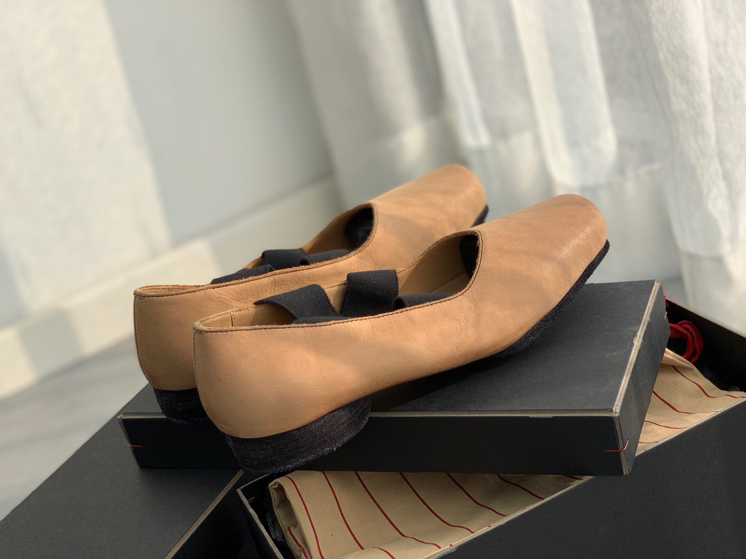 UMASTAND·猪鼻子芭蕾舞鞋经典款 手工复古做旧水洗 进口皮料