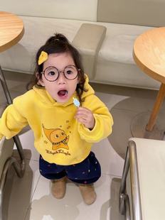 男女宝宝星星人羊羔毛加厚冬款 运动可爱 连帽卫衣套装