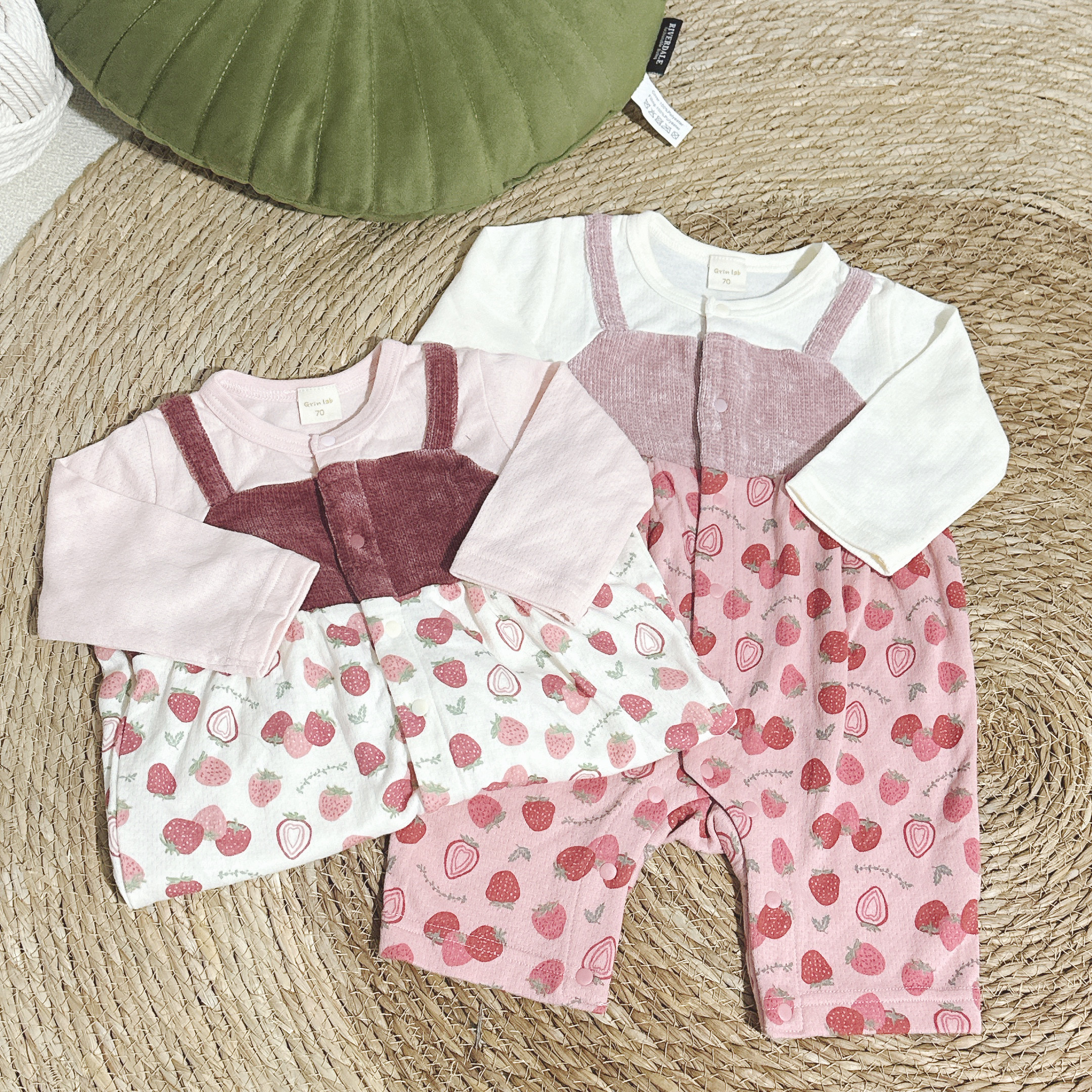 日单婴儿衣服草莓连体衣女宝宝哈连身衣/爬服/哈衣