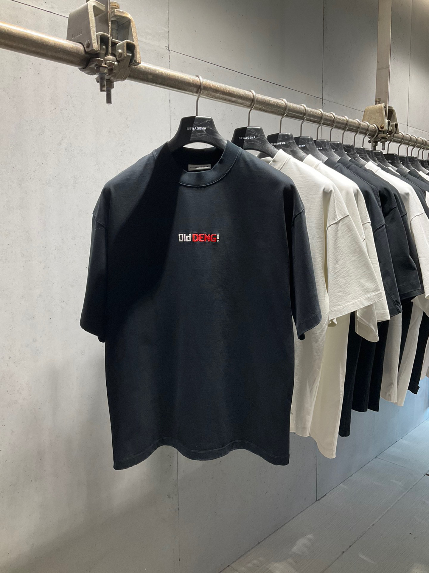 美式重磅GEWAGEMA 2025ss刺绣圆领短袖T恤 男女同款宽松潮牌大码