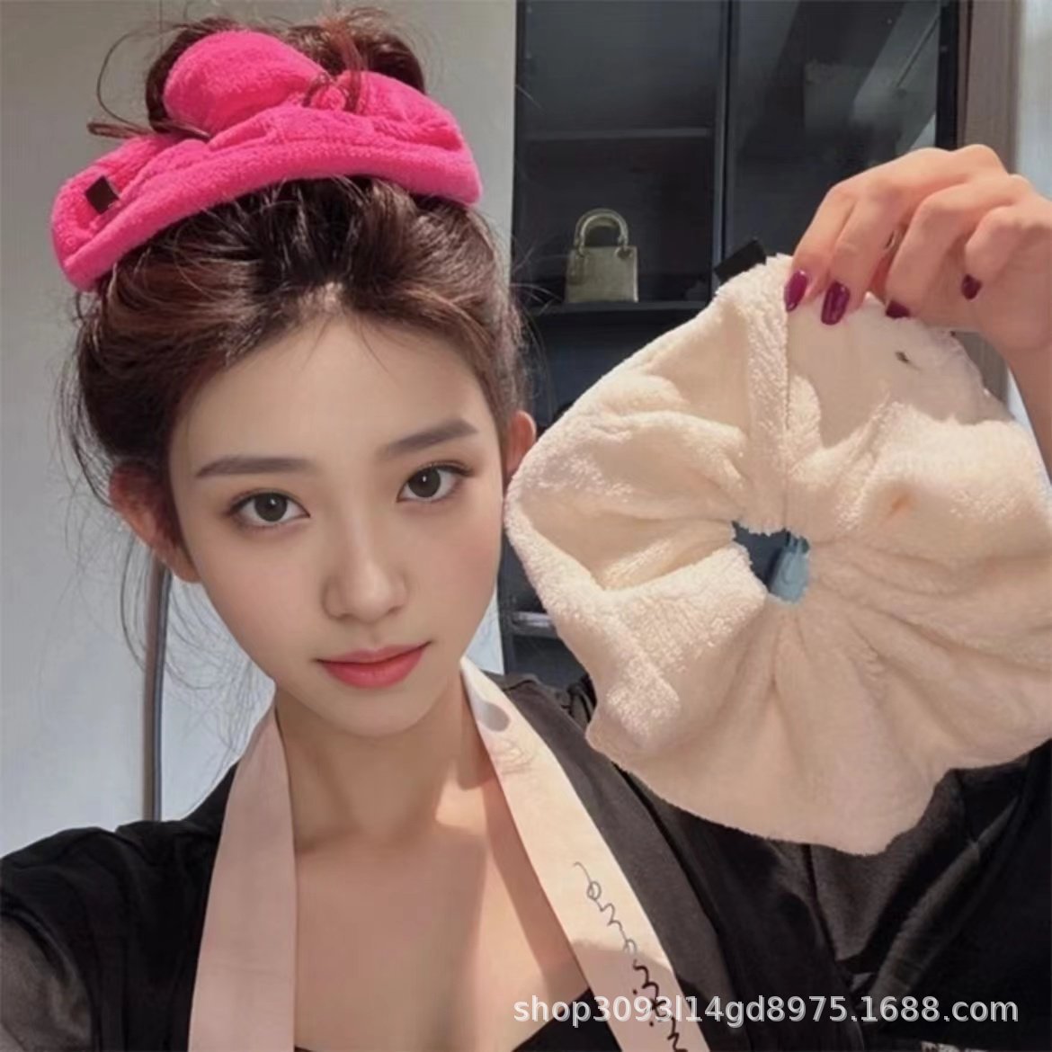 干发毛巾发圈气质秋冬款丸子