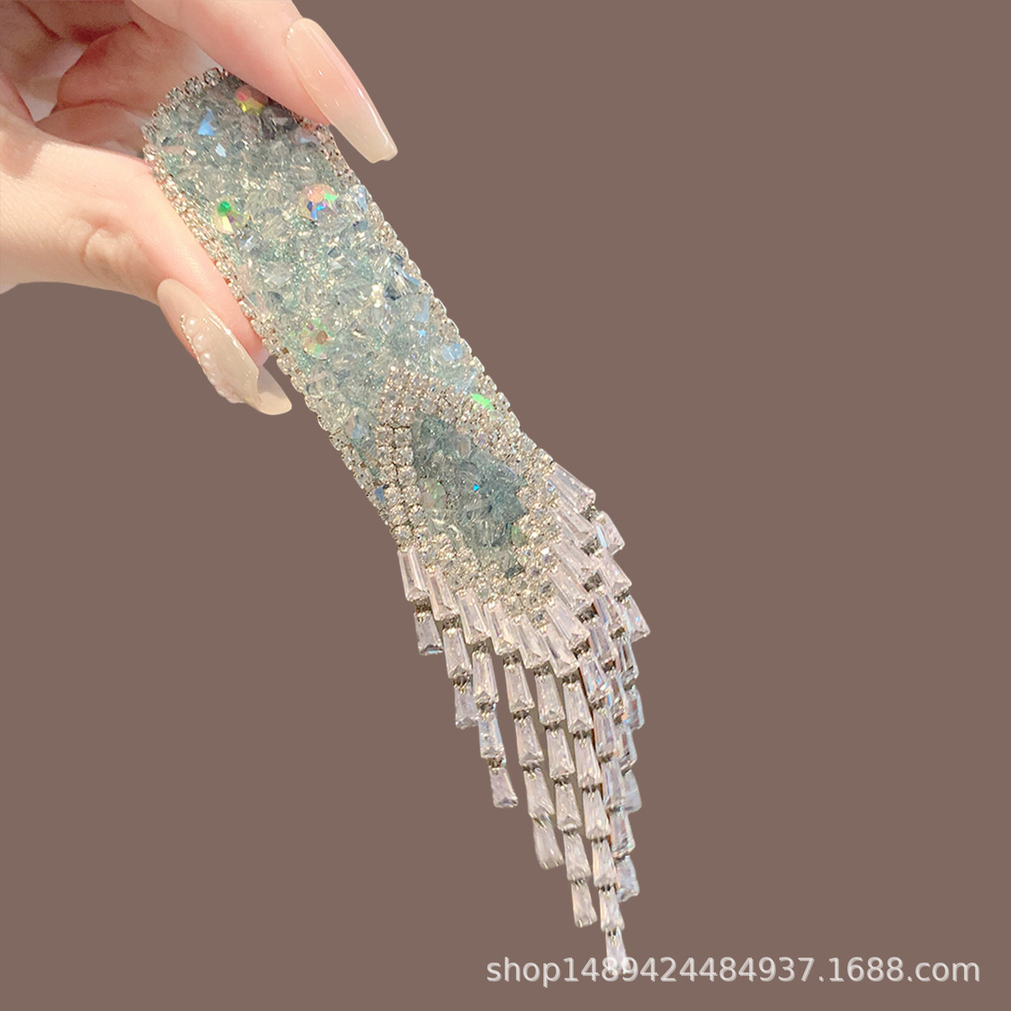 宝石蓝色治愈系珍珠名族风前额