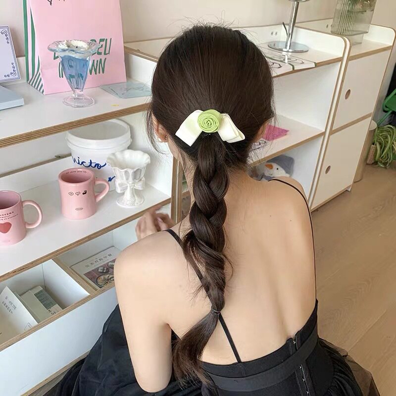 韩系温柔浅色系蕾丝结花朵发夹