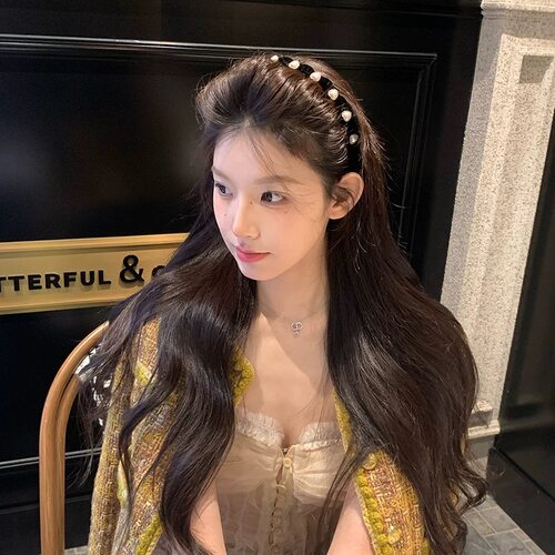高颅顶丝绒水钻波浪发箍女款带齿