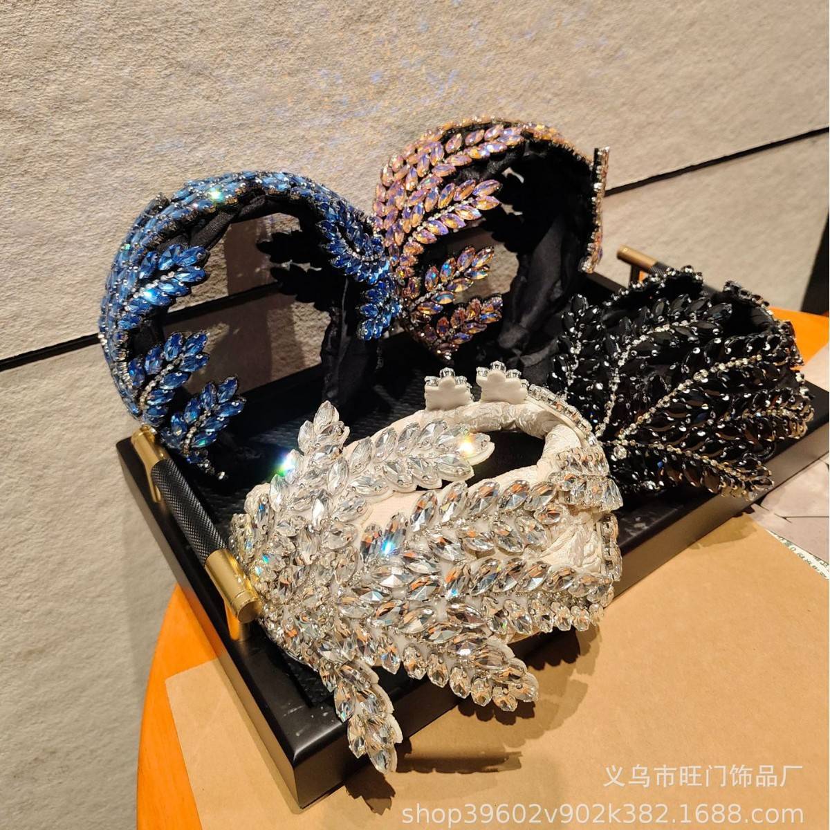 重工时尚欧美风巴满钻发箍绒布