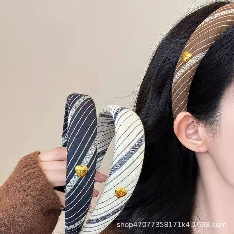 韩系高颜值时尚条纹海绵发箍颅顶
