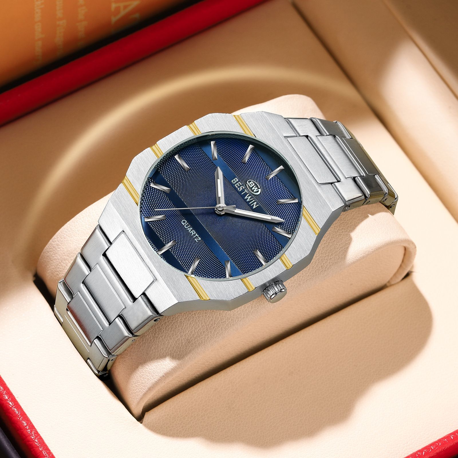 BESTWIN轻奢高级复古网红男士石英手表防水大家都在买!闭眼入