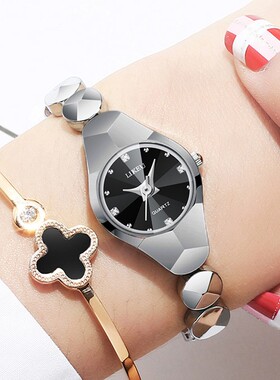 2025时尚手链手表女钨钢色防水韩款时尚简约高初中生女士石英手表