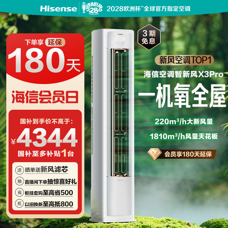 海信空调智新风X3Pro大3匹一级										