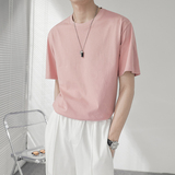 ins轻熟风高品质240克男士圆领微宽落肩T恤DT407-P25-绿-控58，男装T恤，电商A407