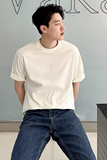 ins轻熟风高品质260克男士三防T圆领微宽落肩T恤米A407-DT66-P25，男装T恤，电商A407
