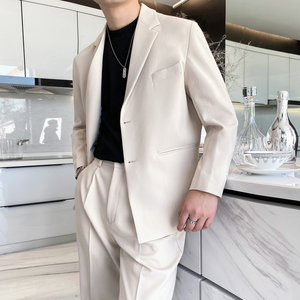 春夏新款男士网红纯色宽松西服外套男青年西装灰XZ267/P155控198图片