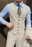 新款男士单排扣休闲V领修身马甲伴郎新郎服商务男工作服MJ360-P60，男装背心/马甲，电商A407