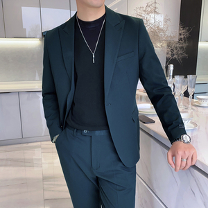 春夏红英伦男士单排西服可配套装黑A407-XZ233-P165控198图片