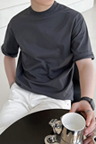 ins轻熟风高品质260克男士三防T圆领微宽落肩T恤灰A407-DT66-P25，男装T恤，电商A407