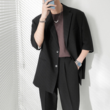 ins轻熟风纯色宽松落肩中袖西服外套男青年西装拼XZ285/P135控198，男装西服套装，电商A407
