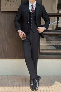 男士西服三件套婚礼伴郎新郎服工作服修身休闲西装套装ZT360-P290图片