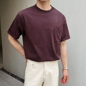 男士液氨免烫棉白t恤免烫冰爽夏季英伦风短袖T恤A407-DT86-P45栗图片