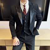 男士结婚礼服单排枪驳领西服修身新郎伴郎服单西A407/XZ336/P135，男装西服，电商A407