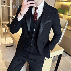 男士结婚礼服单排枪驳领西服修身新郎伴郎服单西A407/XZ336/P135,设计礼服的颜色搭配图片