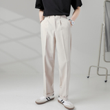 ins轻熟风男士阔腿直通裤男士休闲裤拼A407-K285-P75-控98，男装休闲裤，电商A407