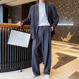 ins轻熟男纯色宽松西服男西装XZ268-P155杏单西控198两件套控298，男装西服套装，电商A407