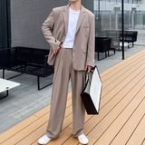 ins轻熟男宽松西服外套男西装XZ268-P155灰单西控198两件套控298，男装西服套装，电商A407