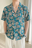 轻熟风男士夏季短袖古巴领宽松落肩男衬衫A407-CS24/P65，男装T恤，电商A407