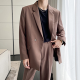 ins轻熟风新款男士微宽松纯色西服上衣男西装绿XZ298-P155控198，男装西服套装，电商A407