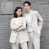 ins轻熟男情侣宽松西服女西装XZ267-P230灰单西控198两件套控298，男装西服套装，电商A407