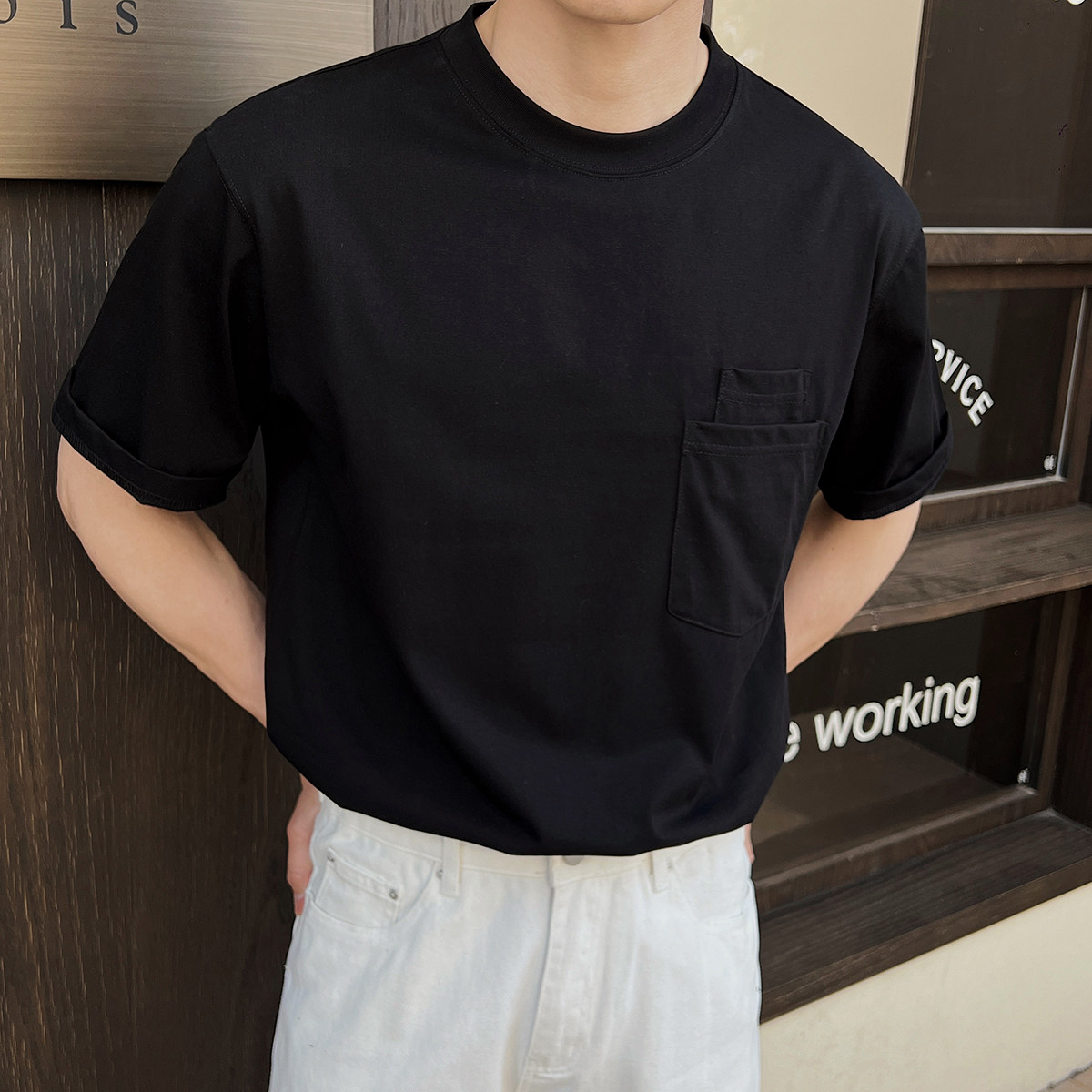 男士液氨免烫棉白t恤免烫冰爽夏季英伦风短袖T恤A407-DT86-P45白,男装T恤,电商A407