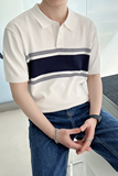 轻熟风男士夏季短袖针织翻领polo衫半袖t恤白A407-DT63-P55控78，男装T恤，电商A407