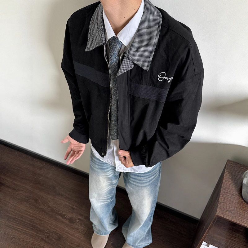 夹克哈灵顿le翻领秋冬季anfit风