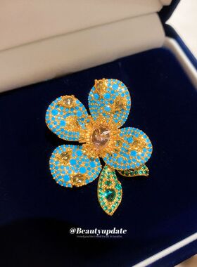 花朵18文艺真金胸针别针电镀风