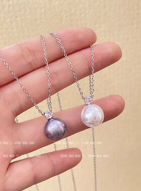 项锆石高级感吊坠女钛气质珍珠