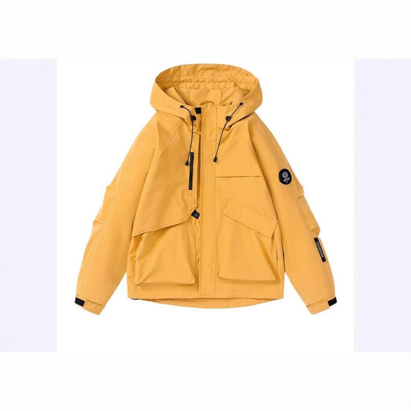 男亮色冲锋衣户外夹克连帽防风