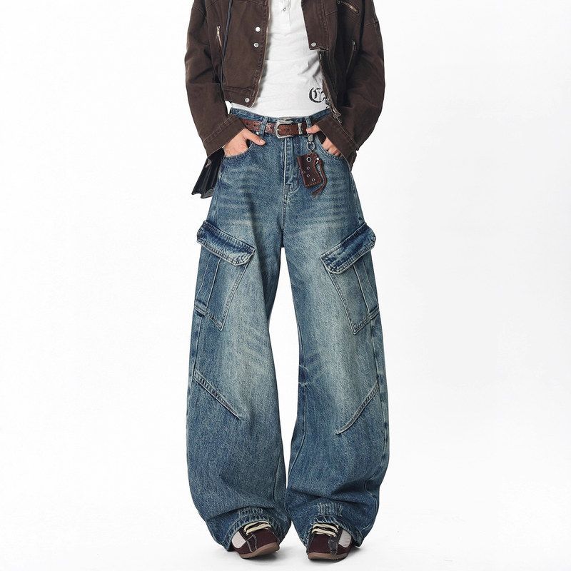 新款裤子潮牌宽松拼接秋季弯刀