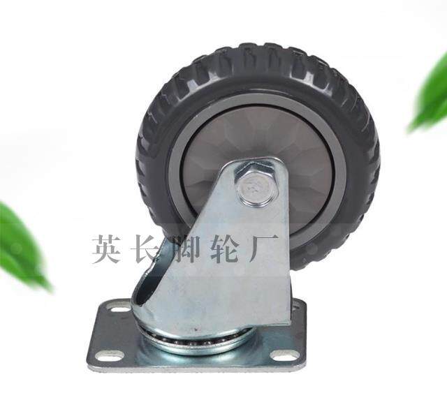 5寸聚氨酯万向轮/加重型脚轮 /125*32转向轮/轮子/推车pvc单轴轮