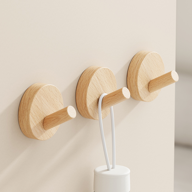 挂钩创意可爱强力粘胶粘钩免打孔挂衣钩门后衣服贴墙置物架勾实木