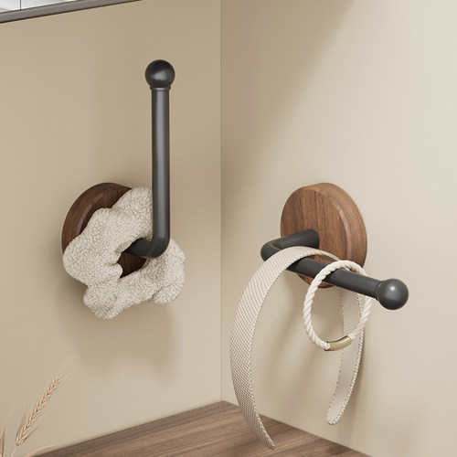 胡桃木头绳挂钩发圈皮筋发饰发箍挂勾浴室壁挂神器手腕带强力粘胶