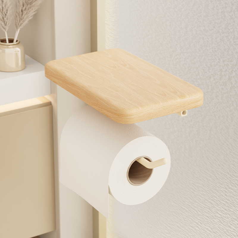 奶油风卫生间厕纸盒抽纸卷纸架厕所纸巾盒壁挂免打孔卫生纸置物架