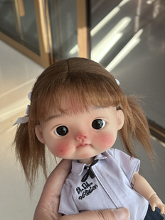 BJD娃娃大头点点、Qbaby、小布blythe假发男孩仿滩羊毛