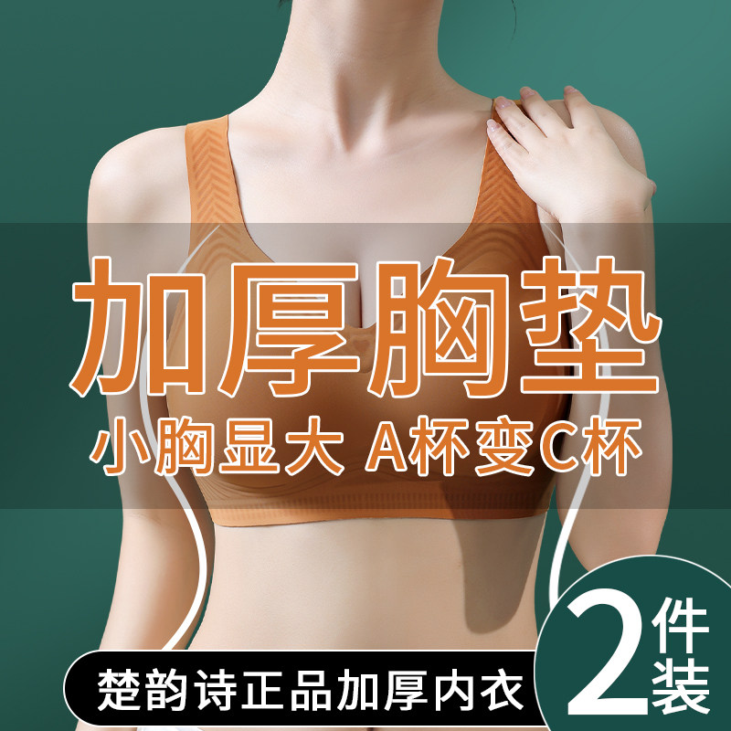 小胸运动内衣女2025新款平胸无痕隐形美背加厚聚拢显大背心文胸罩