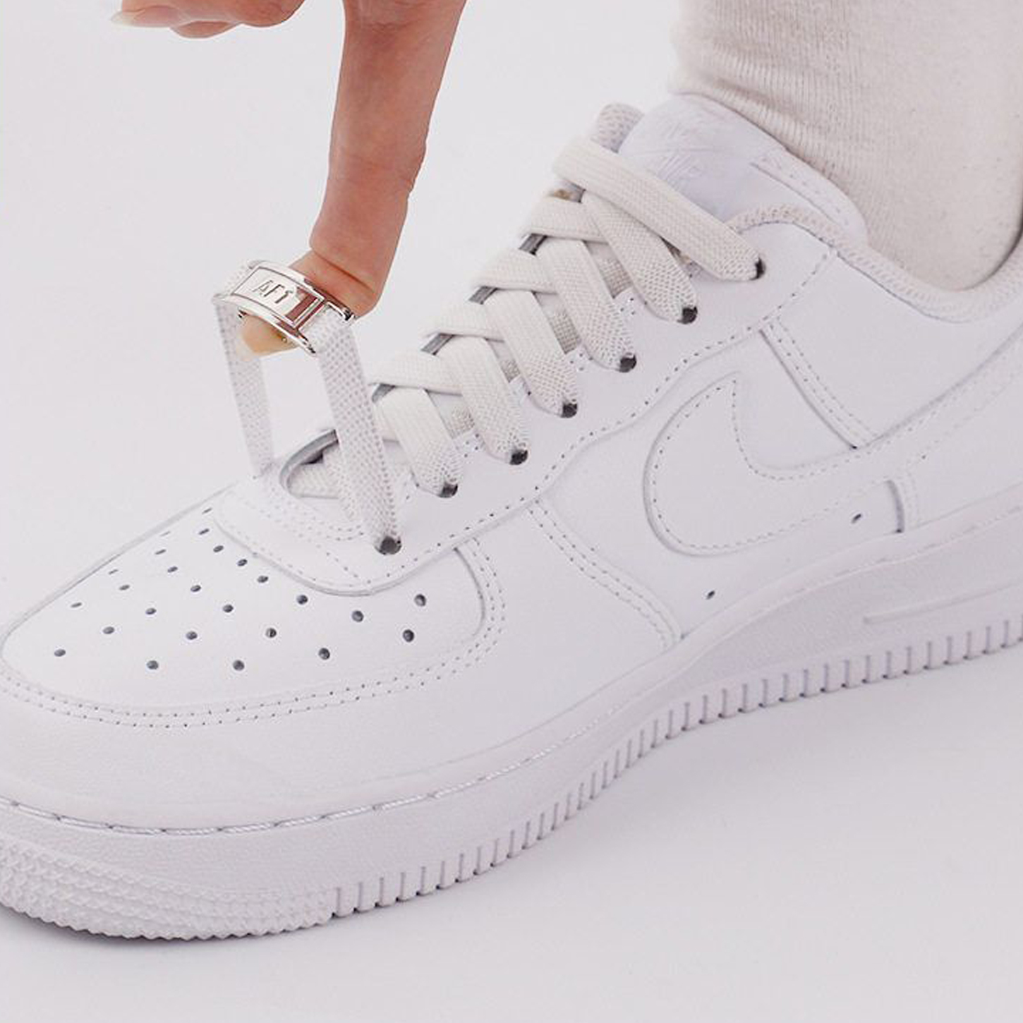 空军一号鞋带金属扣原装低帮金属牌 af1鞋带鞋扣懒人免系弹力鞋带