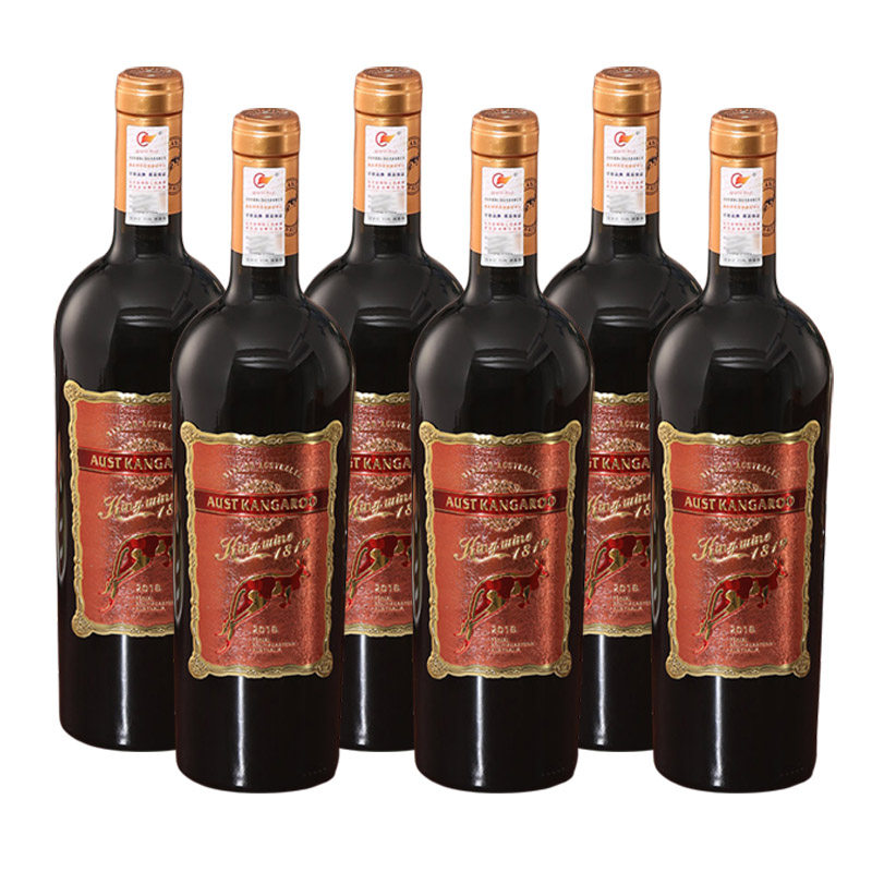 澳洲千亿袋鼠1819酒王干红葡萄酒14.5度750ml*6瓶