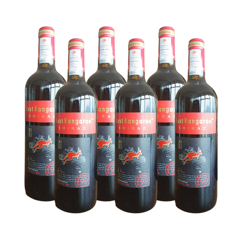 澳洲千亿袋鼠西拉干红葡萄酒14.5度750ml*6瓶/箱