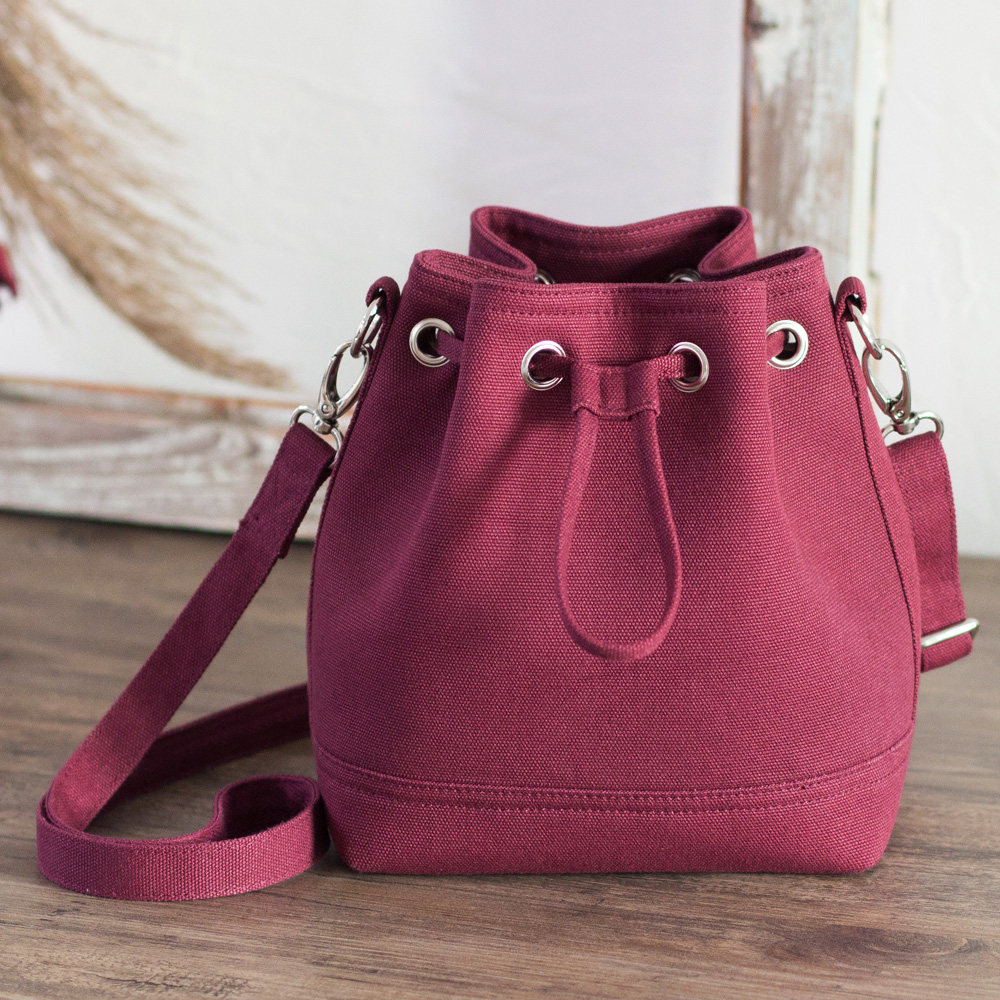 帆布水桶包 小号全色款【青鹿包袋工作室】抽绳斜挎包女2021新款