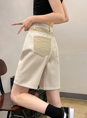 夏季新款高腰显瘦阔腿五分裤