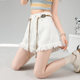 白色牛仔短裤 子 民族风小众设计感高腰a字流苏热裤 女夏季 2025新款